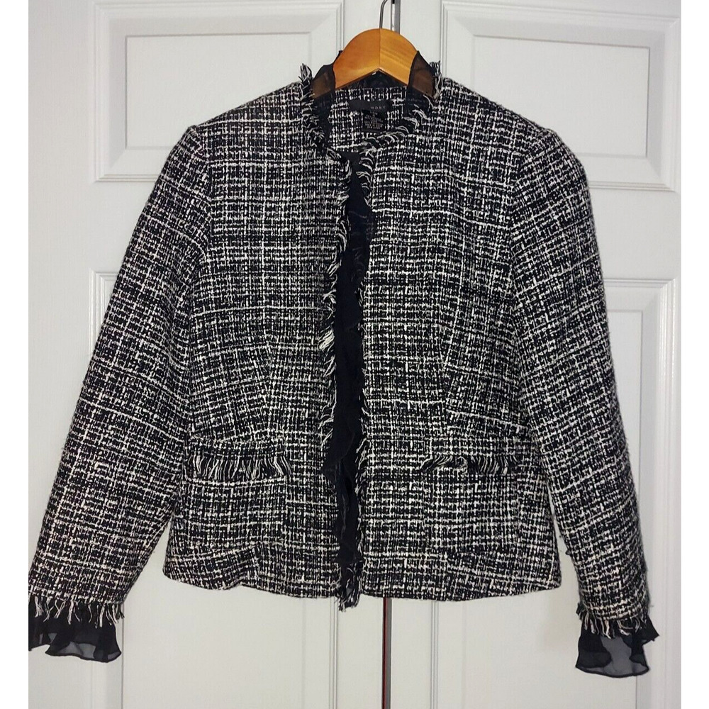 W.D.N.Y Women's Size 6 Petite Black & White Blazer Jacket
